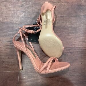 NEW LAST CHANCE ZARA Pink High Heel Ankle Strap Sandals